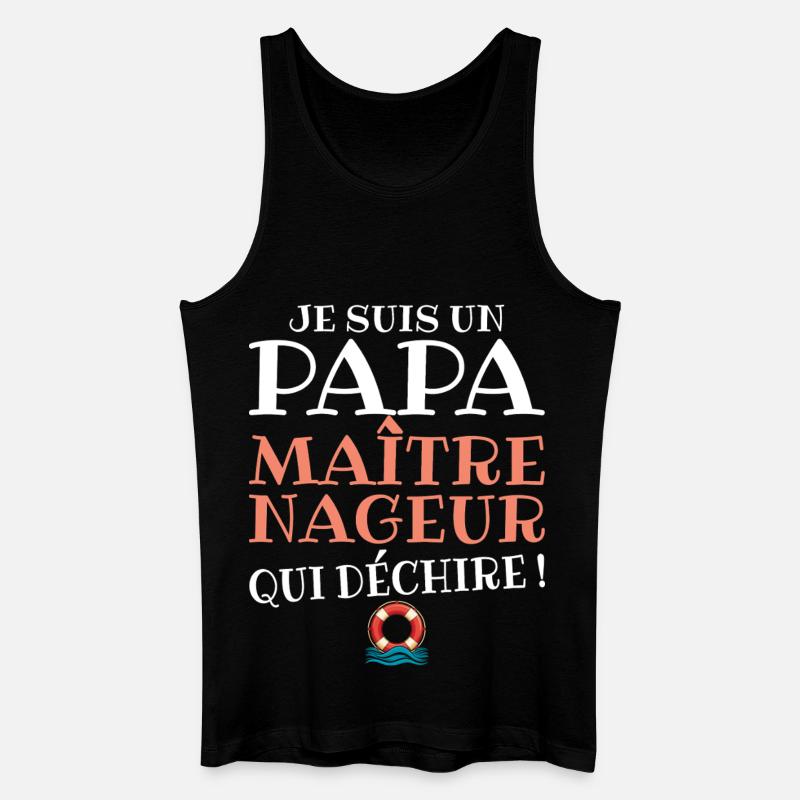 MNS Papa Rettungsschwimmer, der reißt - Männer Bio Tank Top - Schwarz