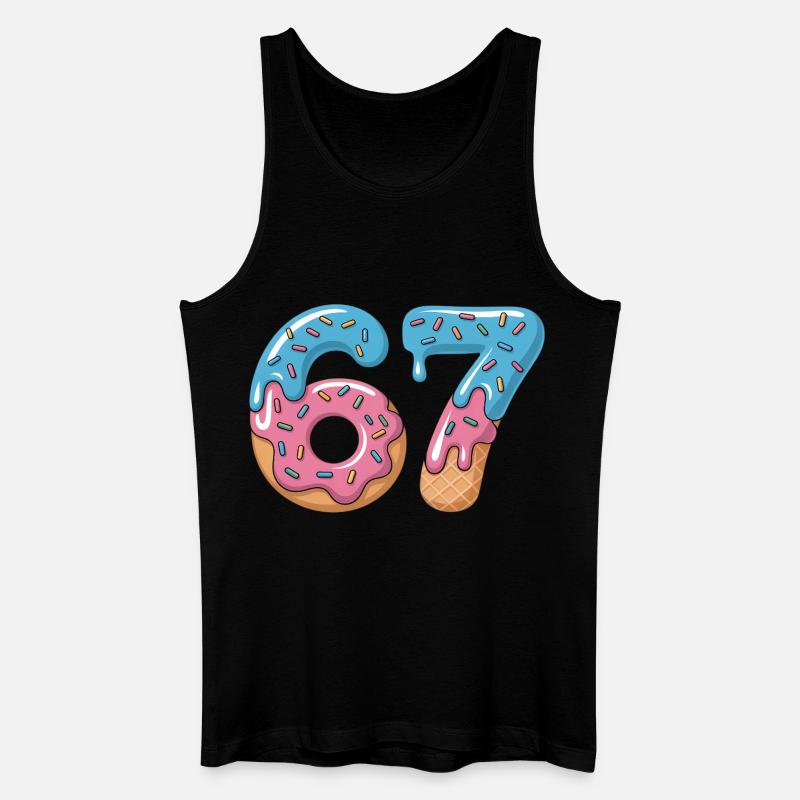 Donutzahlen 6 und 7 - Männer Bio Tank Top - Schwarz