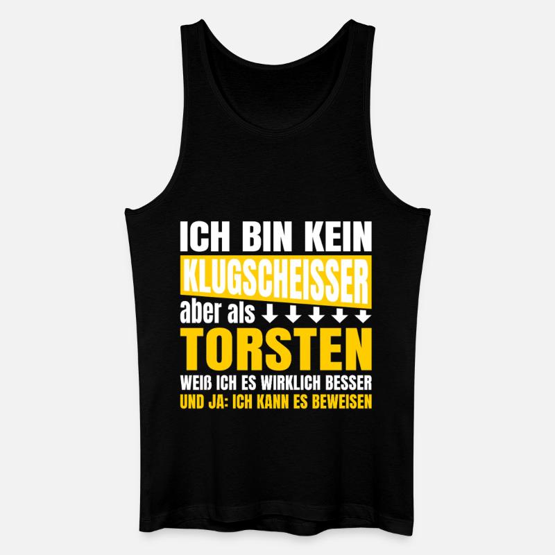 Ich bin kein Klugscheisser Torsten - Männer Bio Tank Top - Schwarz