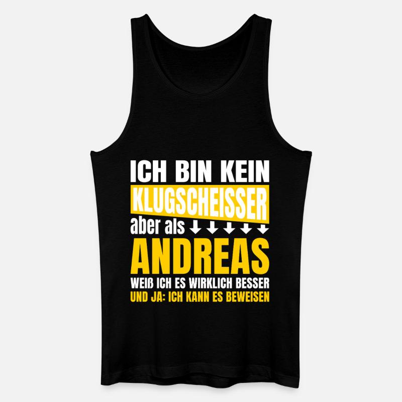 Ich bin kein Klugscheisser Andreas - Männer Bio Tank Top - Schwarz