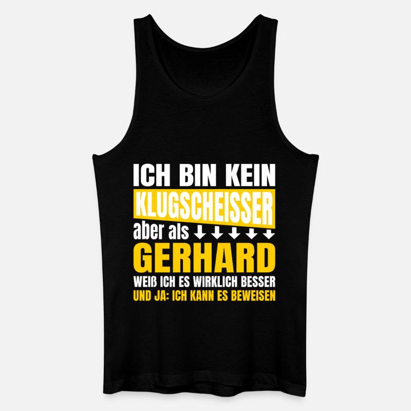Ich bin kein Klugscheisser Gerhard - Männer Bio Tank Top - Schwarz