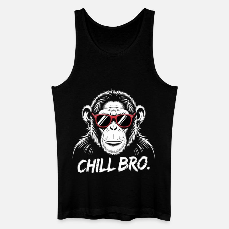 Chill Bro Affe Mit Sonnenbrille - Männer Bio Tank Top - Schwarz