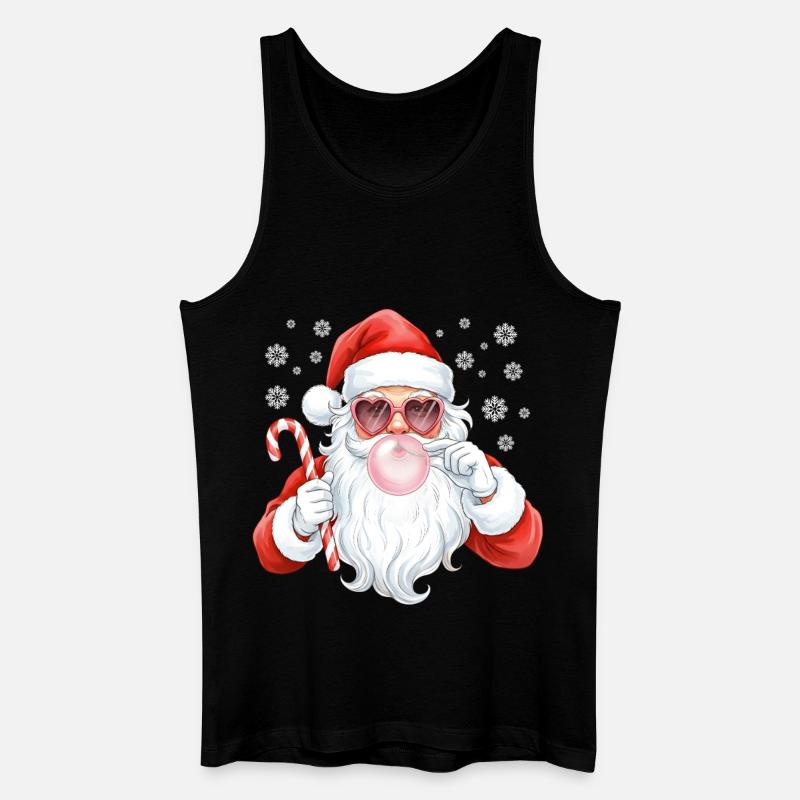 Santa Bubble Gum Pink - Männer Bio Tank Top - Schwarz