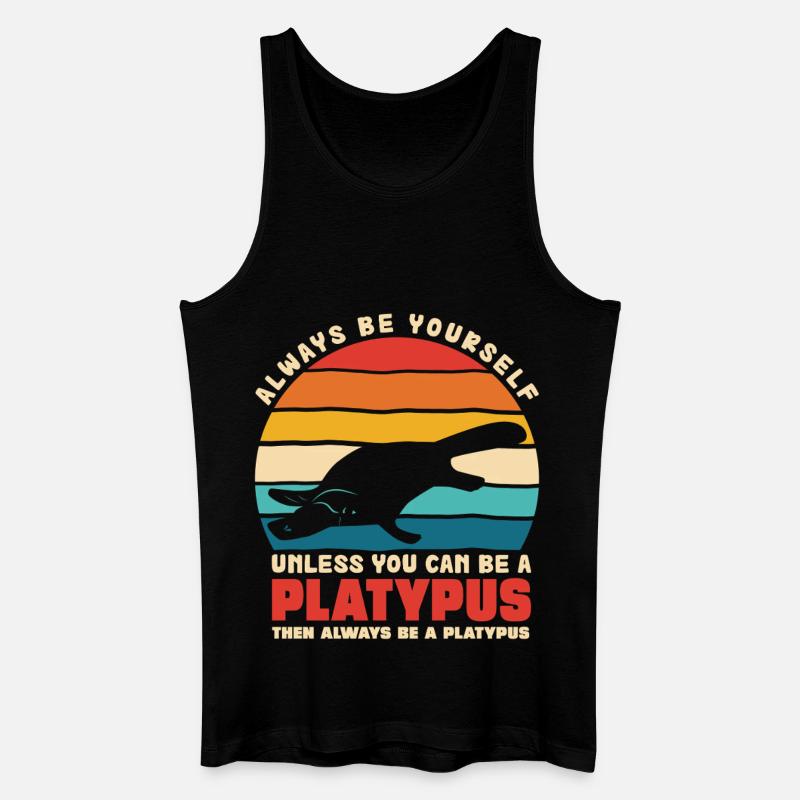 Platypus Motiv Selbstsein - Männer Bio Tank Top - Schwarz