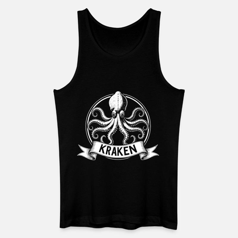 Kraken Emblem Kreis - Männer Bio Tank Top - Schwarz