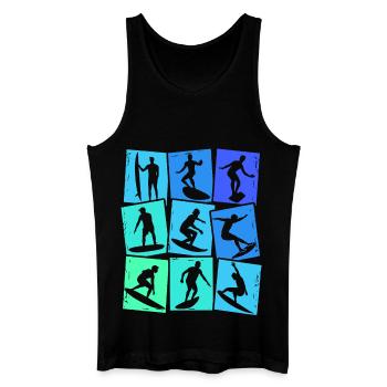 Surfen Surf Surfer Kinder Jungen Männer - Männer Bio Tank Top - Schwarz - Vorne
