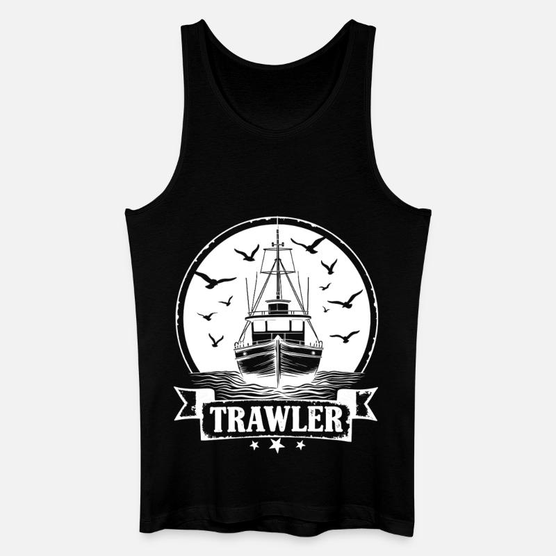 Trawler Fischkutter Ahoi Maritim - Männer Bio Tank Top - Schwarz