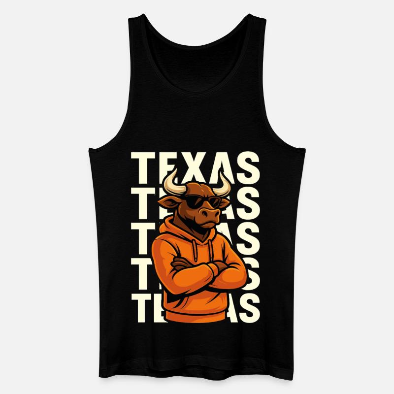 Cooler Stier Texas Stil - Männer Bio Tank Top - Schwarz