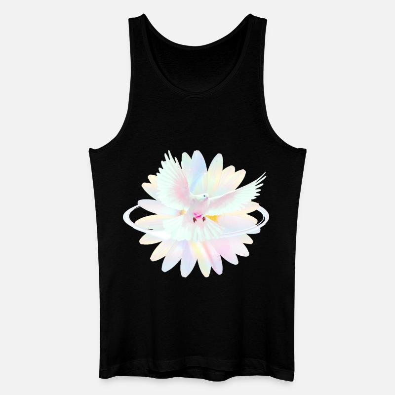 Pastelltaube im Regenbogenlicht - Männer Bio Tank Top - Schwarz