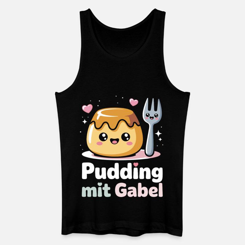Pudding Mit Gabel - Männer Bio Tank Top - Schwarz