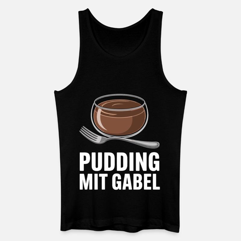 Pudding with fork - Men’s Organic Tank Top - black