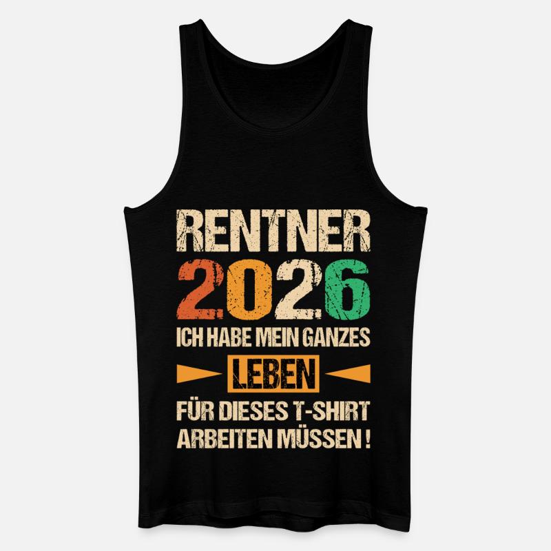 Rentner 2026  - Männer Bio Tank Top - Schwarz