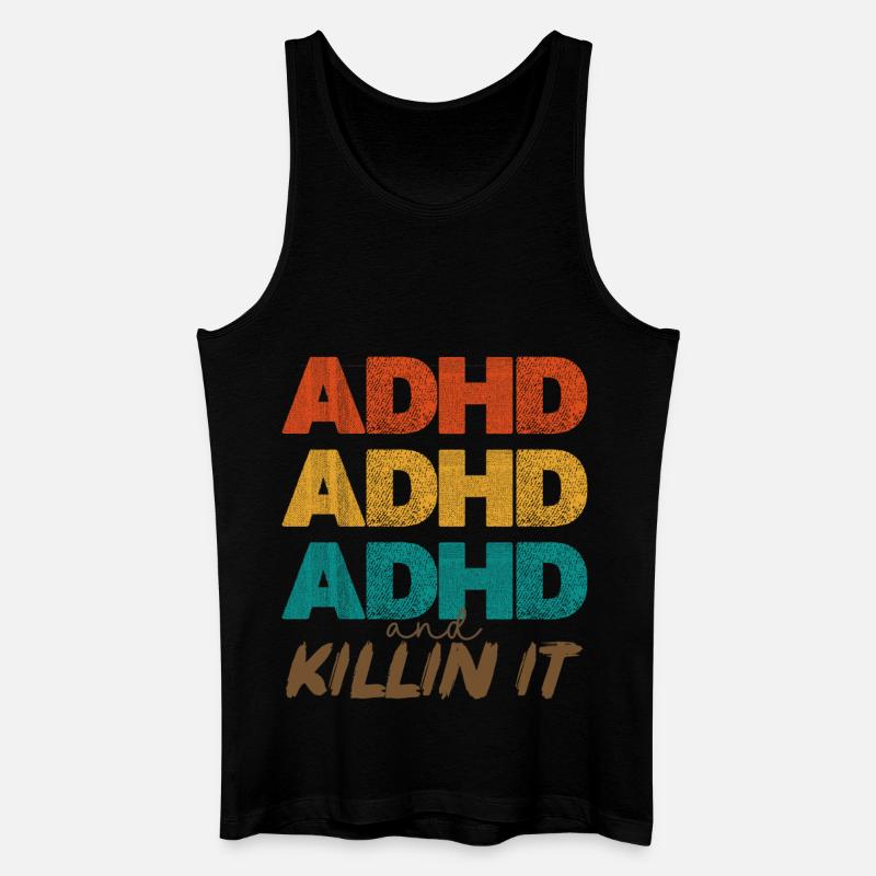 ADHD Power Farbstacking - Männer Bio Tank Top - Schwarz