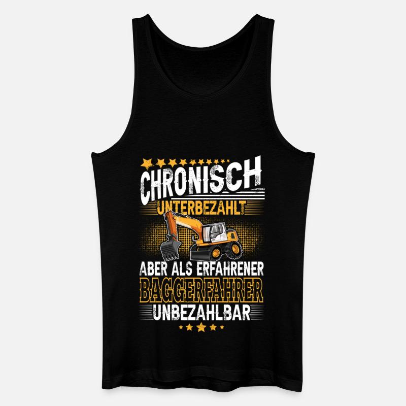 Baggerfahrer - Männer Bio Tank Top - Schwarz