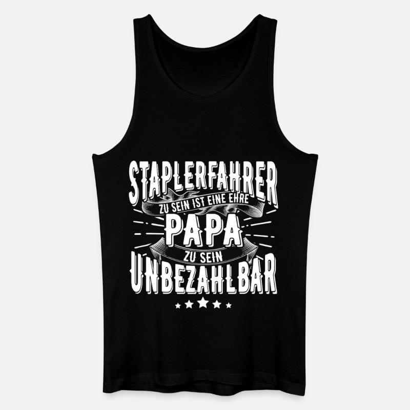 Staplerfahrer Papa - Männer Bio Tank Top - Schwarz