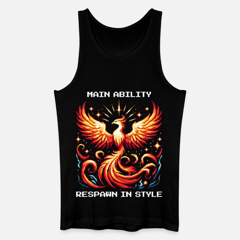 Hauptfähigkeit: Respawn mit Stil | Phönix - Männer Bio Tank Top - Schwarz