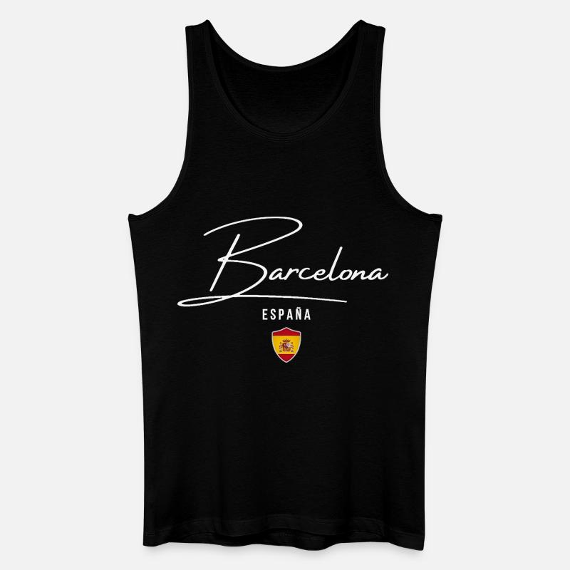 Barcelone, Espagne, design élégant - Débardeur bio Homme - noir