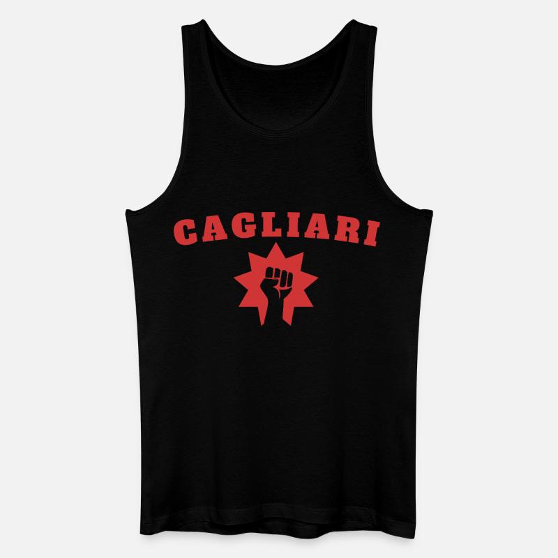 Cagliari - Männer Bio Tank Top - Schwarz