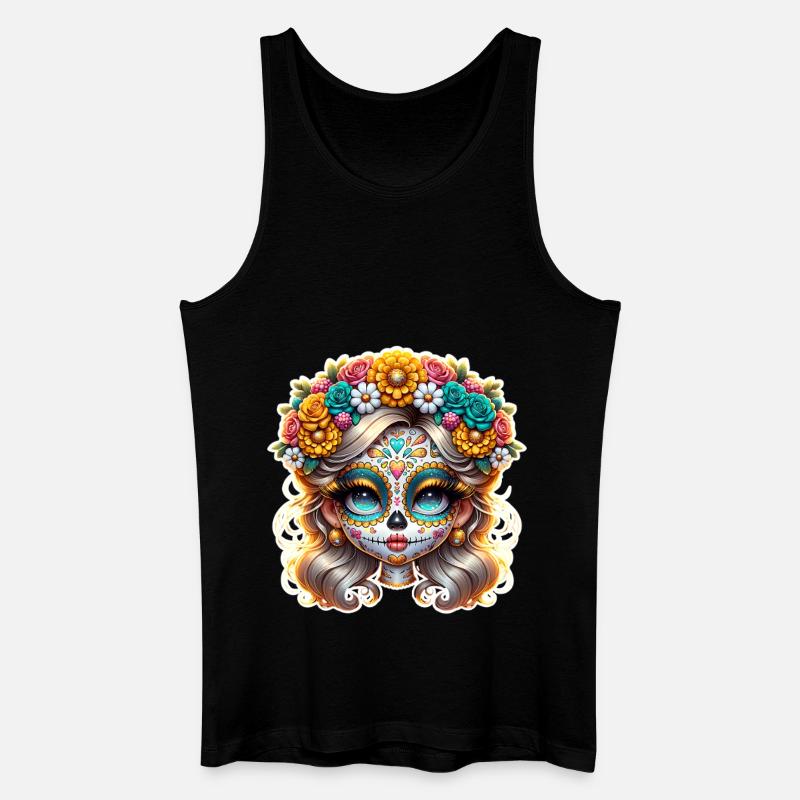 La Catrina - Männer Bio Tank Top - Schwarz