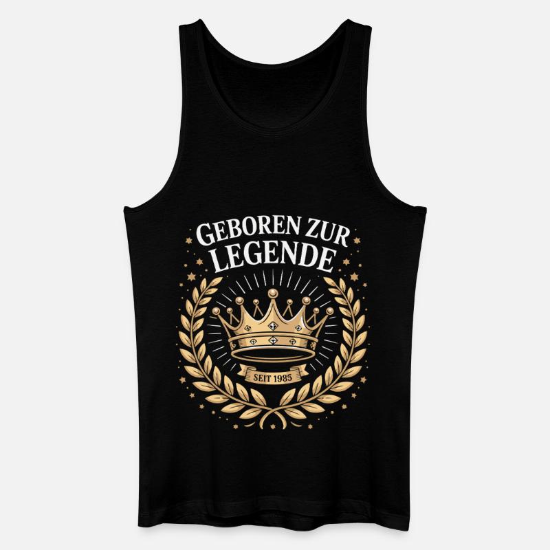 Geboren zur Legende Krone - Männer Bio Tank Top - Schwarz