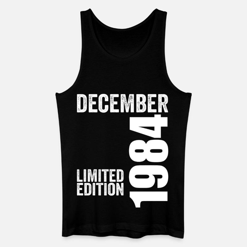 Retro bursdagsgave - desember 1984 - Økologisk singlet for menn - svart