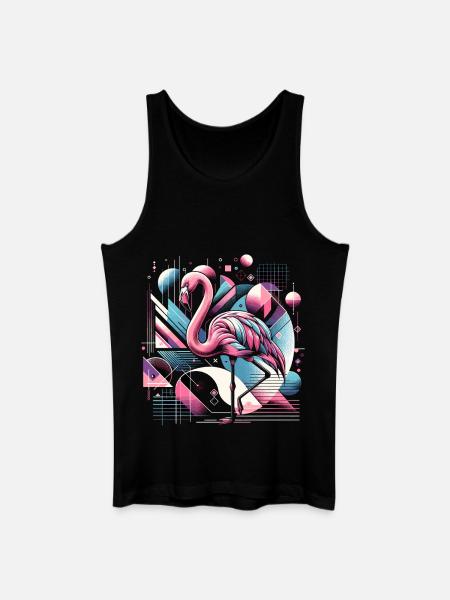 Neon Flamingo Geometric Pop 80s - Men’s Organic Tank Top - black
