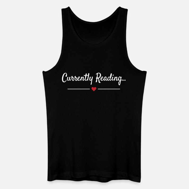 Currently Reading Bücherwurm Spruch - Männer Bio Tank Top - Schwarz