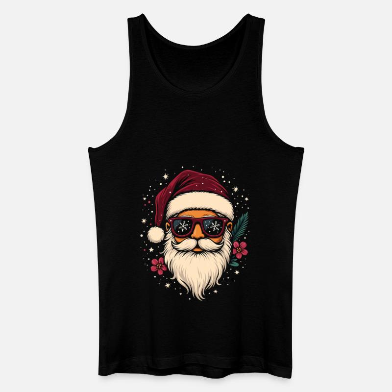 Cooler Weihnachtsmann mit Sonnenbrille Geschenk - Männer Bio Tank Top - Schwarz