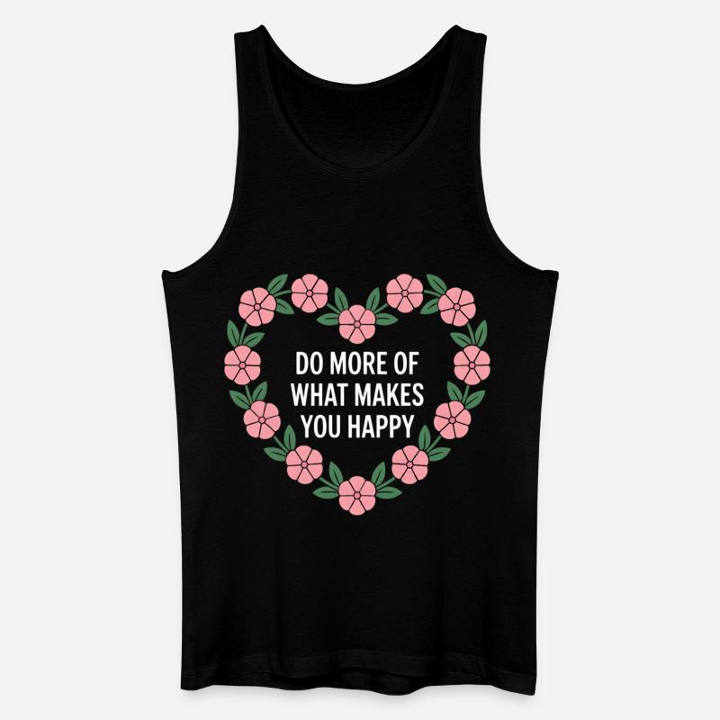 Blomsterhjerte Mere lykke - Økologisk tanktop til mænd - sort