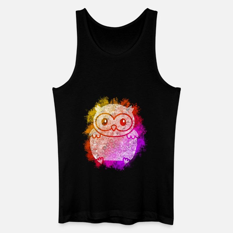 Zentangle Eule - Männer Bio Tank Top - Schwarz