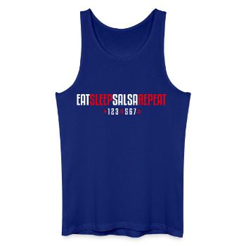 Eat Sleep Salsa Repeat – 123-567 - Männer Bio Tank Top - Königsblau - Vorne