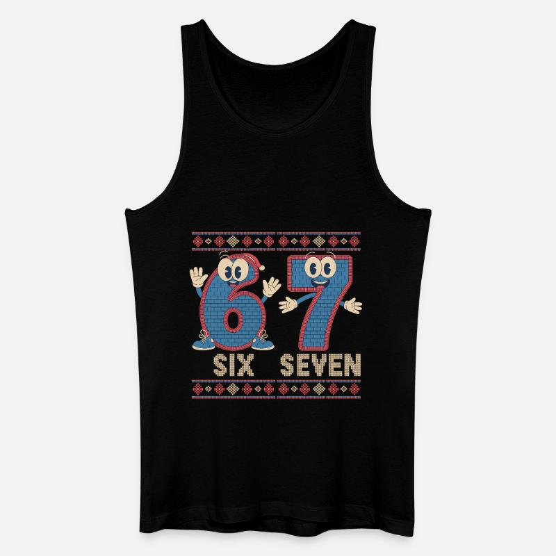 6 7 Sechs Sieben Meme – Weihnachten - Männer Bio Tank Top - Schwarz