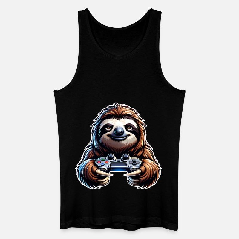Gaming Faultier Controller - Männer Bio Tank Top - Schwarz