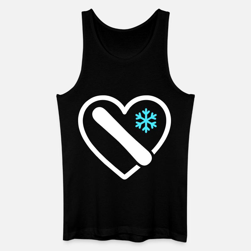 Snowboard Heart Mountain Winter Geschenk - Männer Bio Tank Top - Schwarz