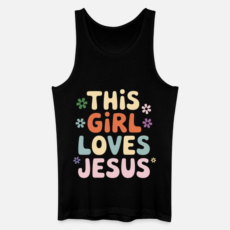 Dieses Mädchen liebt Jesus - Männer Bio Tank Top - Schwarz