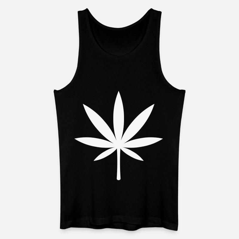 Cannabis / Marijuana / Hemp Leaf (White) - Men’s Organic Tank Top - black