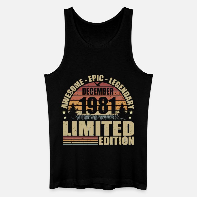 Dezember 1981 - Limitierte Auflage Dezember 1981 - Männer Bio Tank Top - Schwarz
