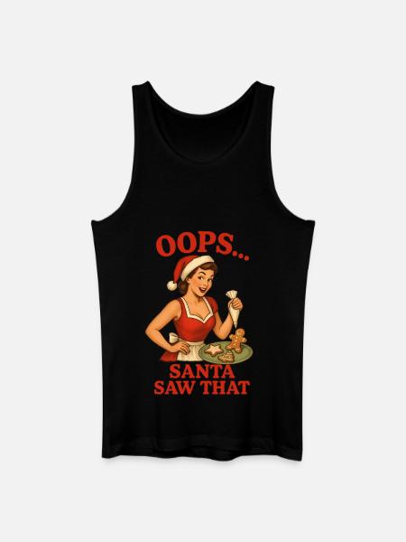 Oops Santa Saw That - Männer Bio Tank Top - Schwarz