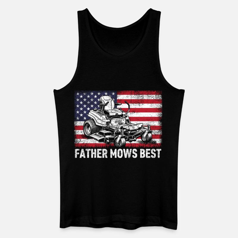 Father Mows Best - Männer Bio Tank Top - Schwarz