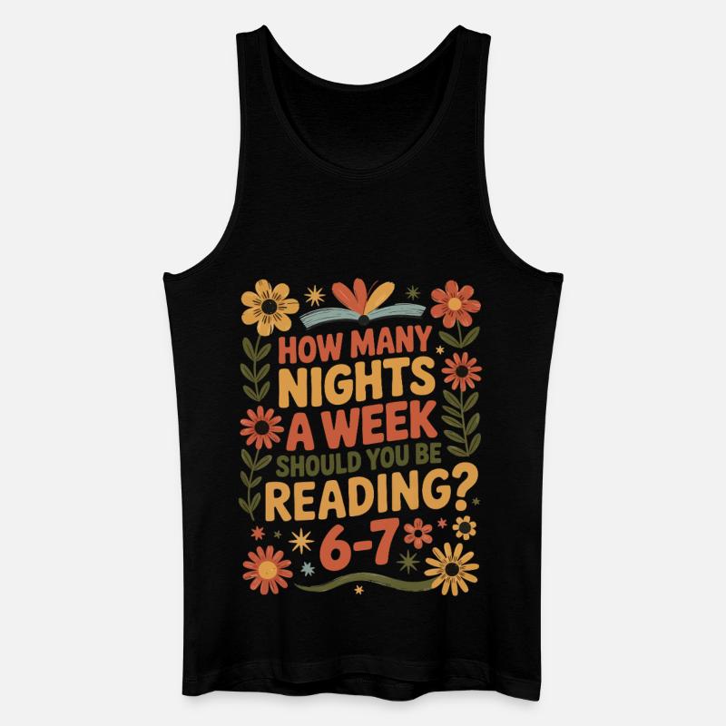 Lese-Motivation 6-7 Nächte Retro Blumen - Männer Bio Tank Top - Schwarz