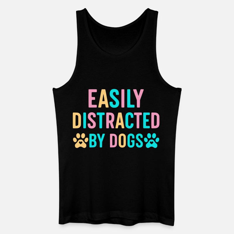 Leicht ablenkbar durch Hunde - Männer Bio Tank Top - Schwarz