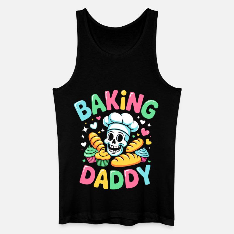 Backen Daddy Kochskull - Männer Bio Tank Top - Schwarz
