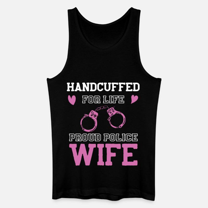Handschellen Liebe Polizeifrau - Männer Bio Tank Top - Schwarz