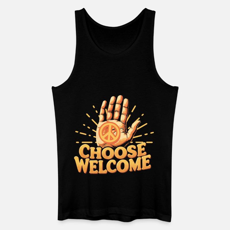 Menschlichkeit Equality Choose Welcome - Männer Bio Tank Top - Schwarz