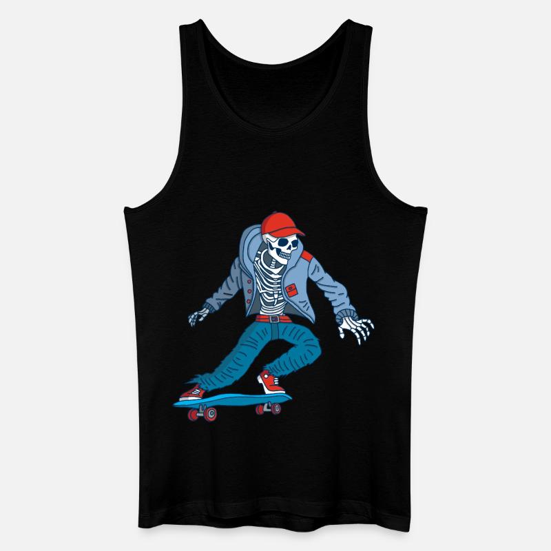 Skelett auf Skateboard - Männer Bio Tank Top - Schwarz