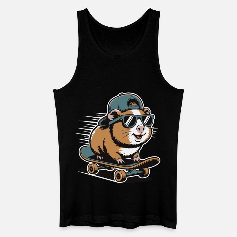 Hamster auf Skateboard - Männer Bio Tank Top - Schwarz