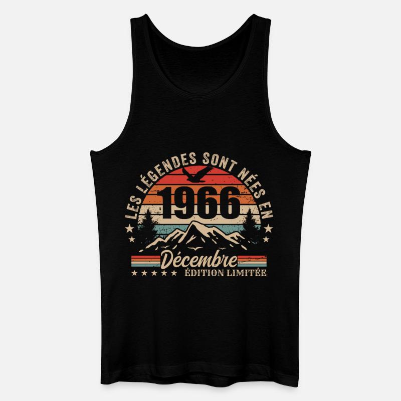 Retro Dezember 1966 – 59. Jubiläumsgeschenk - Männer Bio Tank Top - Schwarz
