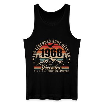 Retro December 1968 - 57th Anniversary Gift - Men’s Organic Tank Top - black - Front