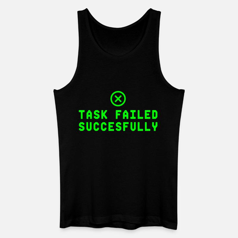 Task Failed Successfully IT Paradoxon - Männer Bio Tank Top - Schwarz