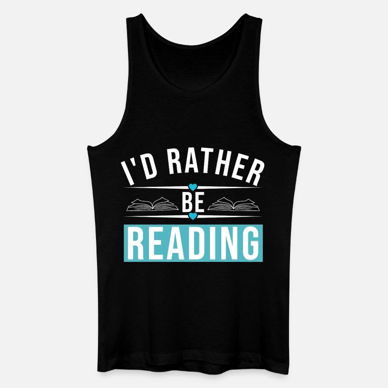 I'D RATHER BE READING - Men’s Organic Tank Top - black